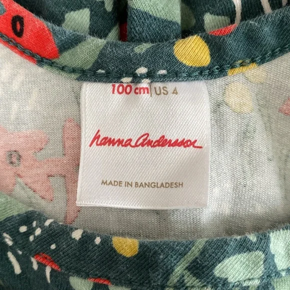 Hanna Andersson pointsetta pattern skater dress, size 100/4t. - Picture 6 of 6